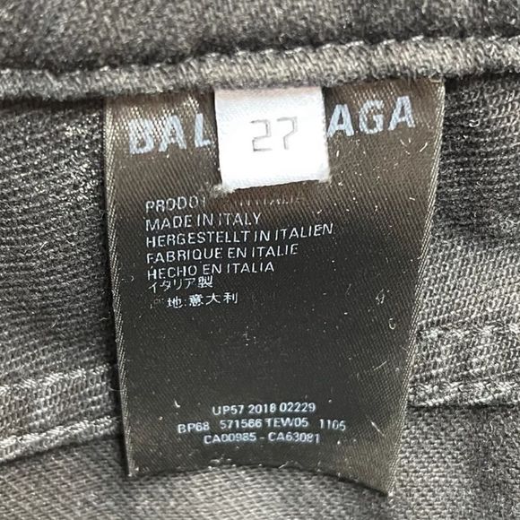 BALENCIAGA Black Straight Leg Denim Jeans Size 27 ankle length - Picture 5 of 8